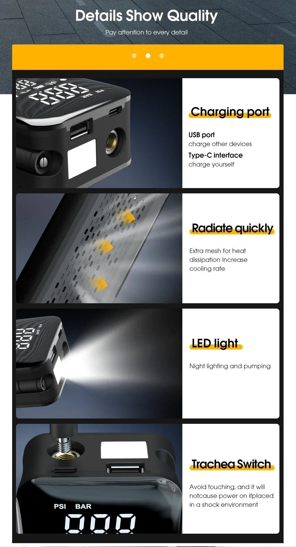 12V Air Pump for Car and Motorcycle - Portable Tyre Inflator Electric Pump Air Compressor for Cars, Motorcycles, and Bicycles