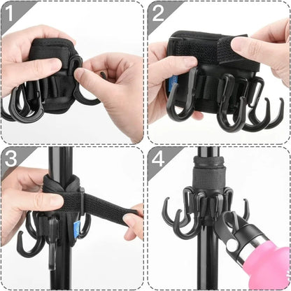 4/6 Hooks Beach Umbrella Hanging Hook Versatile Detachable Sun Umbrella Storage Holder Wear-resistant Space-saving