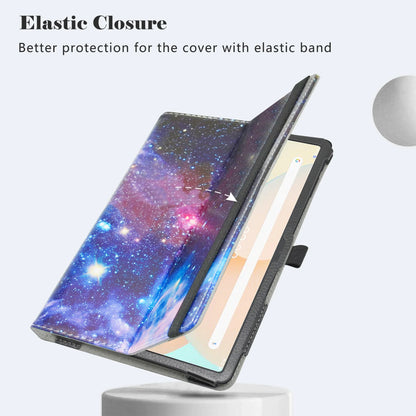 Tablet Case For 10.4" TCL TAB 10 Gen 2 / TECLAST T40Air  Folding Stand PU Leather Cover with Elastic Closure