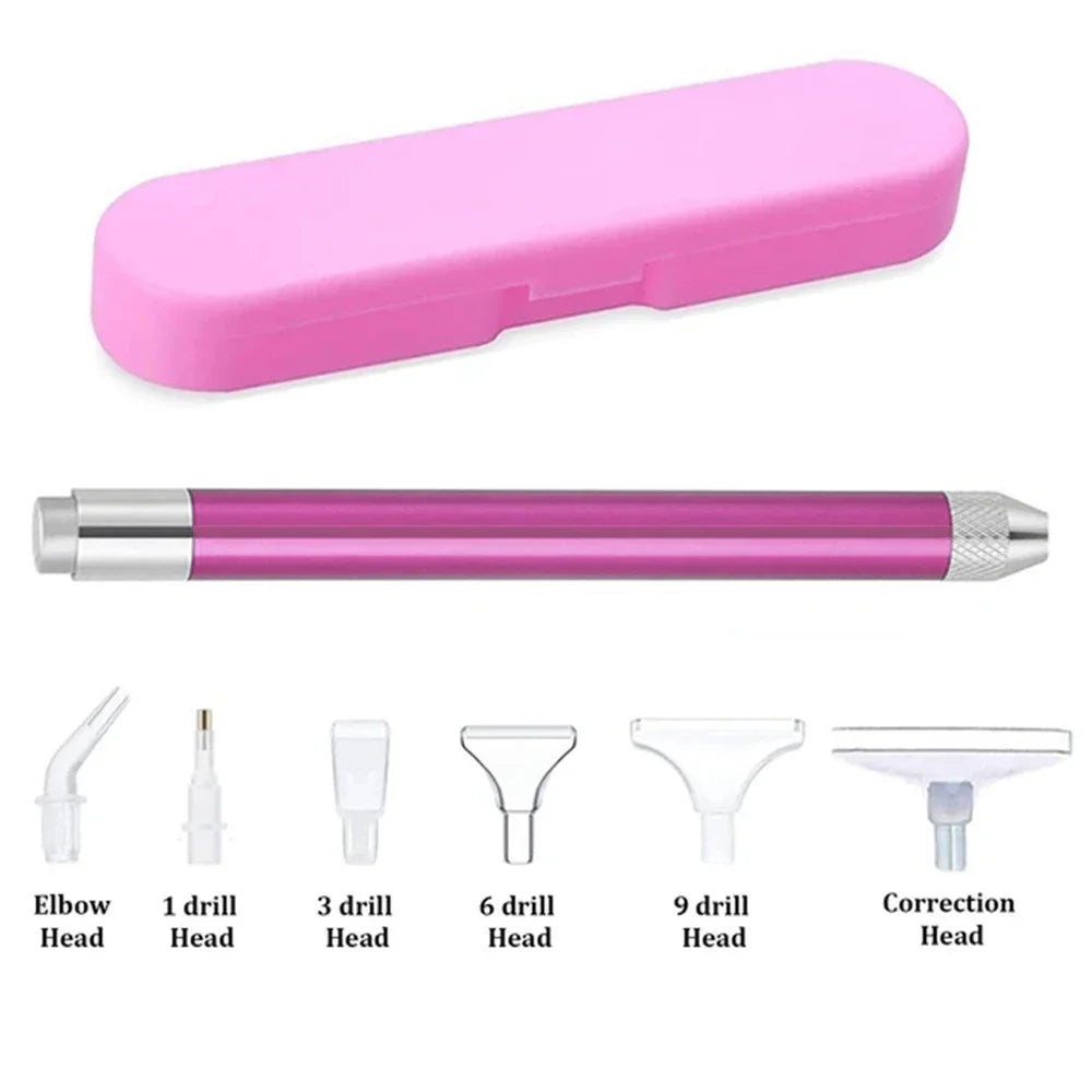 LED Diamond Painting Illumination Pen Kits with Light Art Lighted Applicator Accessories 5D Light Up Pens Nails DIY Crafts Tool