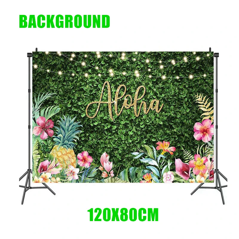 Hawaii Party Decorations Disposable Tableware Hawaii Summer Tropical Party Supplies Flamingo Aloha Birthday Party Decoration