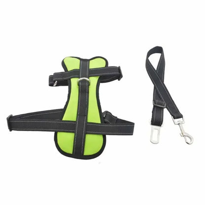 Dog Car Safety Chest Seat Belt Pet Harness Adjustable Vehicle Breathable Safe Dogs Belt Harness Walking Harness With Belt Leash