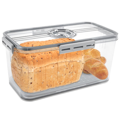 Bread Box Countertop Airtight Loaf Bread Storage Container Time Recording Bread Keeper Bread Holder Bin for Homemade Bread Bun