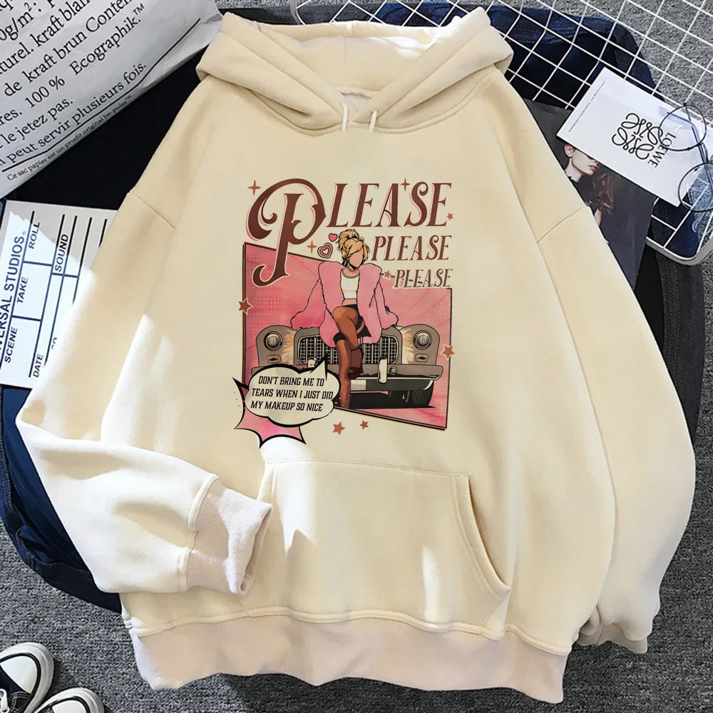 Sabrina Carpenter hoodie casual wear kawaii athleisure printed design girl sweatshirts youthful funny graphic elegant