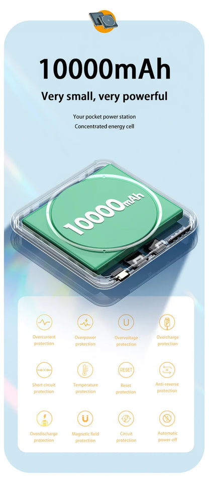 30000mAh Large Capacity Super Fast Charging YM-545 Portable Power Bank Magnetic Wireless Charging Power Bank Mobile Power Bank