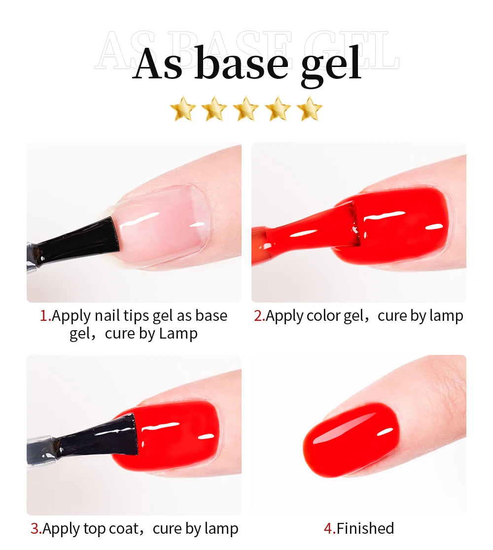AWStorG 15ML Nail Tips Glue Gel For Falses Nail Tips Fast Extension 3 IN 1 Function Nails Art Transparent Gel Polish Soak Off UV