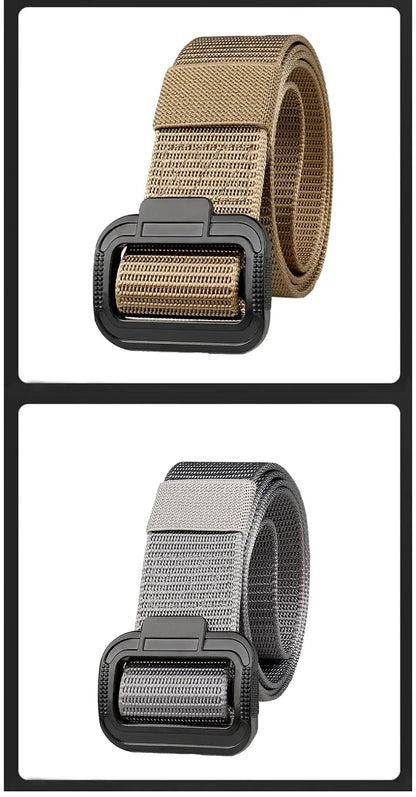 Men's Belt Imitation Nylon Tactical Belt Casual Versatile Metal Buckle Belt Outdoor Sports Canvas Belt Paired With Jeans Belt