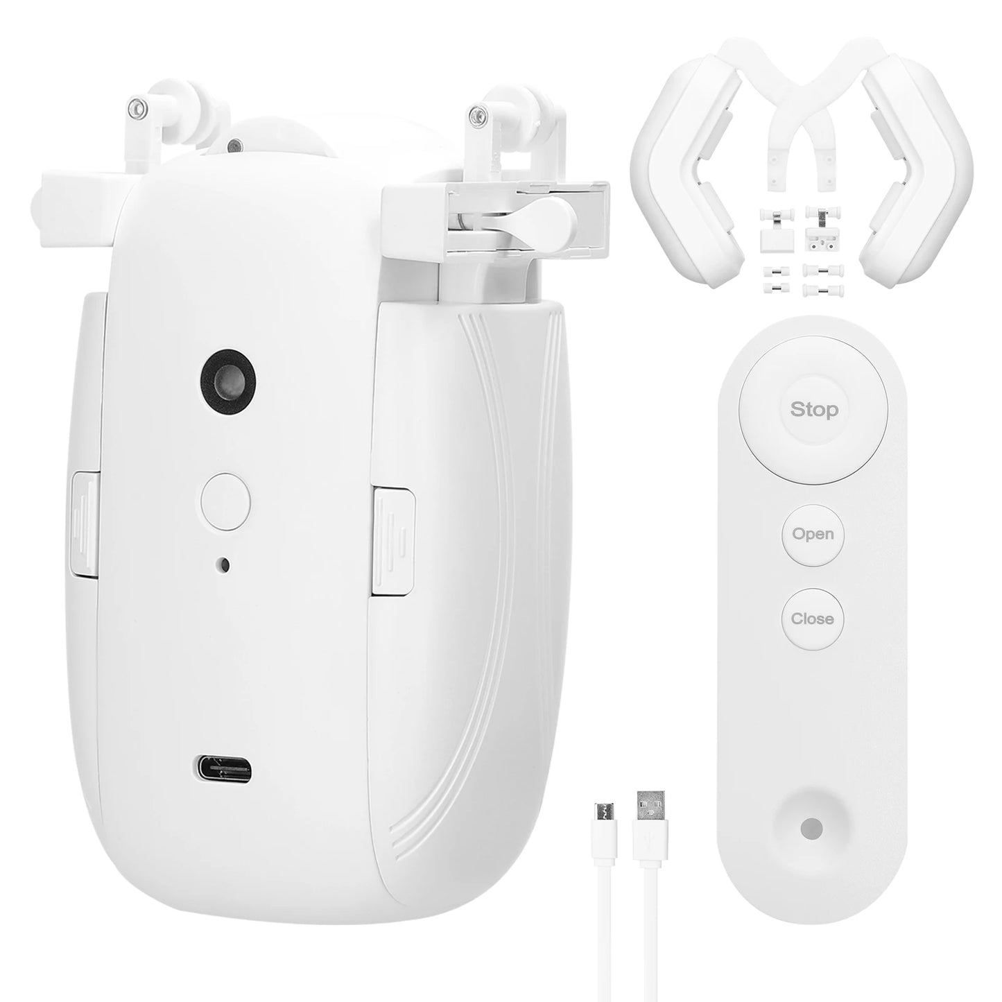 3 in 1 Intelligent Curtain Motor Home Electric Curtain Opener No Wiring with Remote Controller for I-Rail/U-Rail/Roman Rod