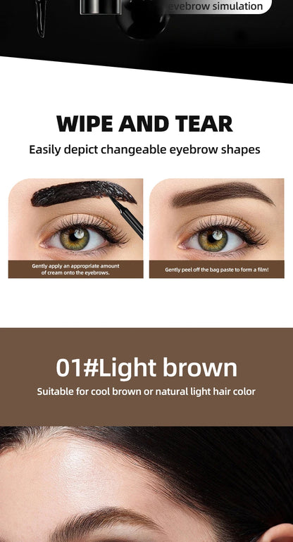 Ocheal Easy Peel Off Eyebrow Gel Tattoo Tint Semi-Permanent Eyebrow Gel Waterproof Long-Lasting Black Brown 3D Mascara Serums