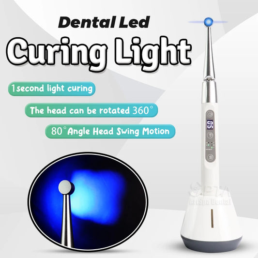 Dental 1 Second Curing Light LED Lamp With Two Intensity Angle Adjustable Utra Long Wavelength Flexible Rotation Design