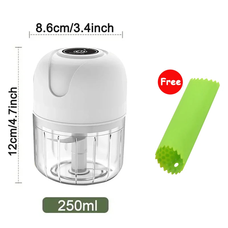 Electric Mini Garlic Chopper Portable USB Vegetable Chopper Onion Mincer Food Processor for Chili Fruit Meat Kitchen Supplies