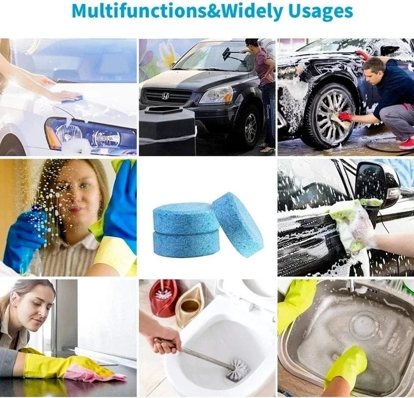 50pcs Car Effervescent Washer Tablet Auto Glass Washing Tablet Car Windscreen Cleaner Windscreen Glass Cleaning Tablet