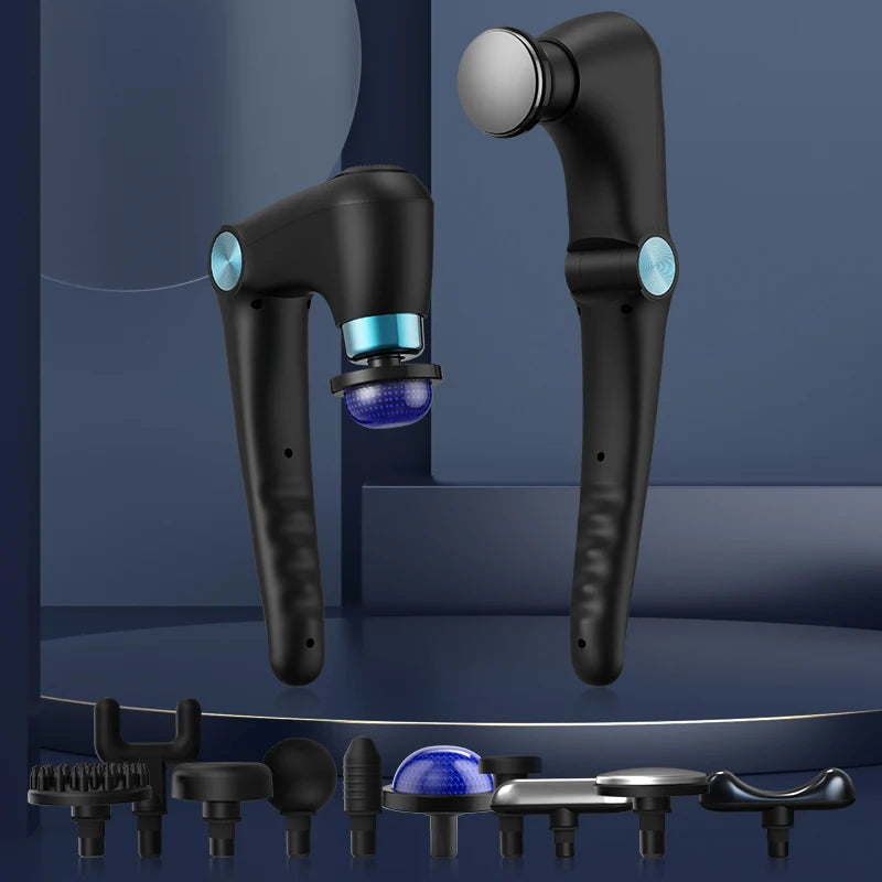 Portable Foldable Massage Gun Heat Cold Head Rotatable Design Professional Handheld Massager Whole Body Back Neck Muscle