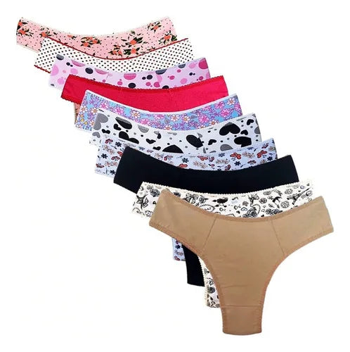 10 Panties Cotton Cotton Thong Basic Lingerie Wholesale