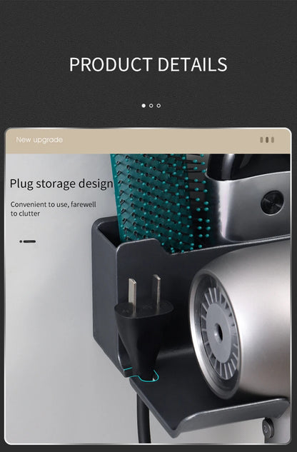 Bathroom Shelf Dryer Cradle Wall Shelves Hair Dryer Holder Shower Hairdryer Organizer Box Toilet Blower Holder Shelf Bathroom