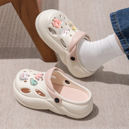 Women Thick Bottom Hole Shoes Summer Beach Platform Sandals Fashion Comfortable Indoor Outdoor Slippers