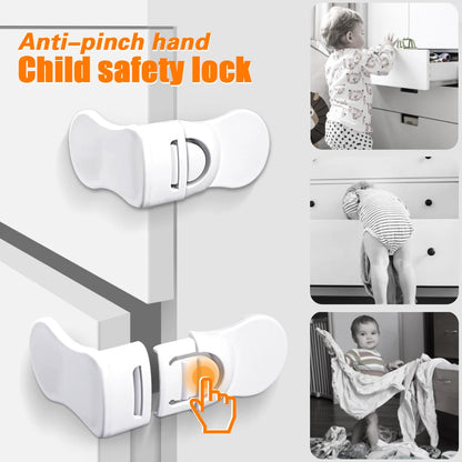 Plastic Baby Safety Lock Anti-Pinching Drawer Locks Cabinet Lock Refrigerator Lock Buckle Children Protection For Household Tool