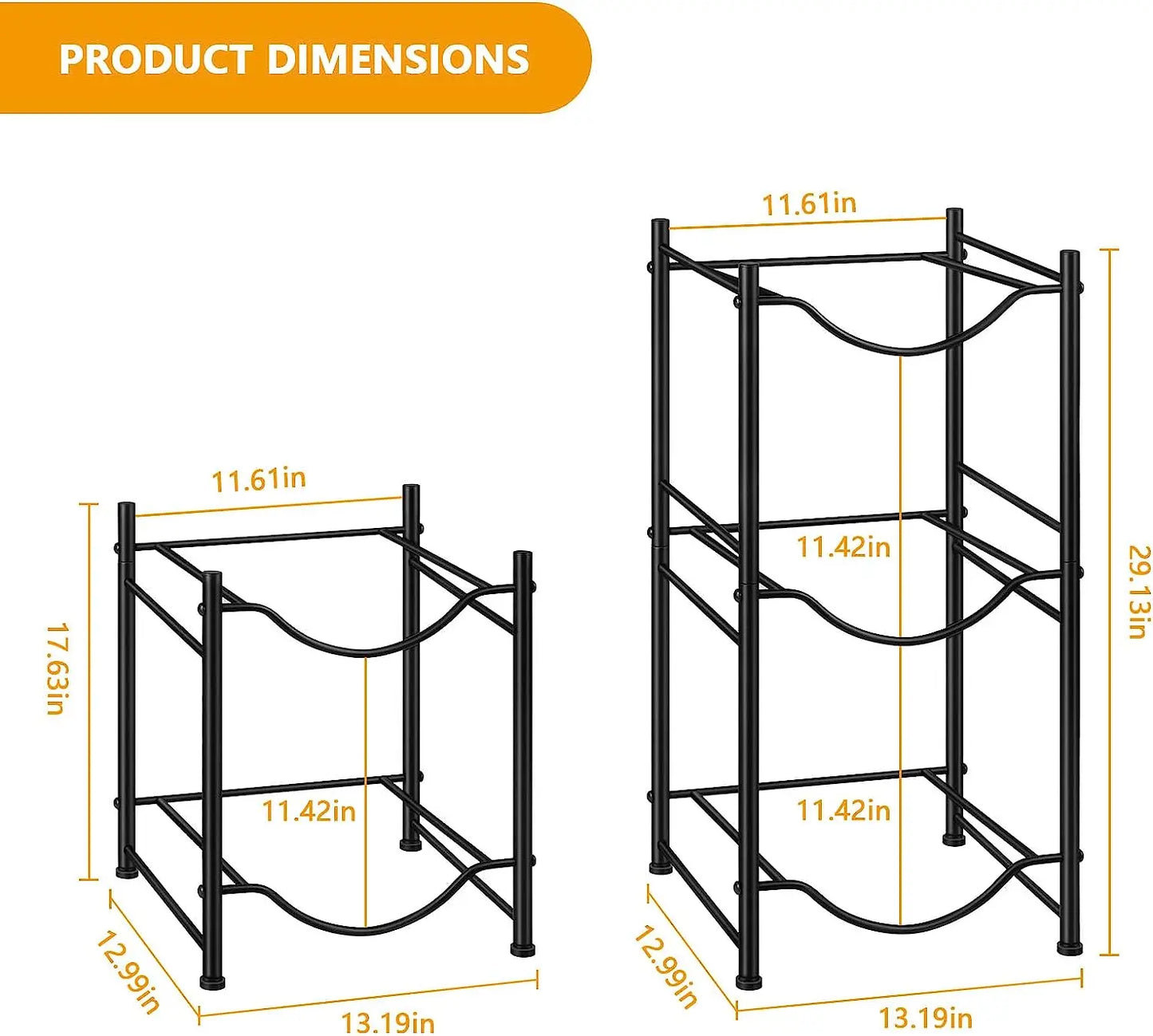 5 Gallon Water Bottle Jug Holder 3 Tier Heavy Duty Water Cooler Jug Storage Rack Detachable Gallon Water Jug Bottle Organizer