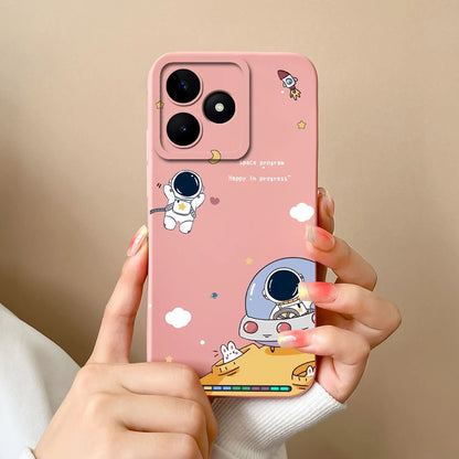 Case For Realme Note 50 Flower Painted Upgrade Lens Protection Soft Back Cover Model RMX3834 Liquid Silicone Phone Protectors