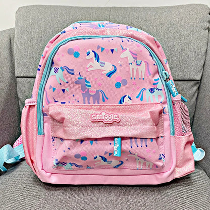 Australian Smiggle Backpack Pink And White Unicorn Student Stationery Backpack Lunch Bag Water Cup Student Gift