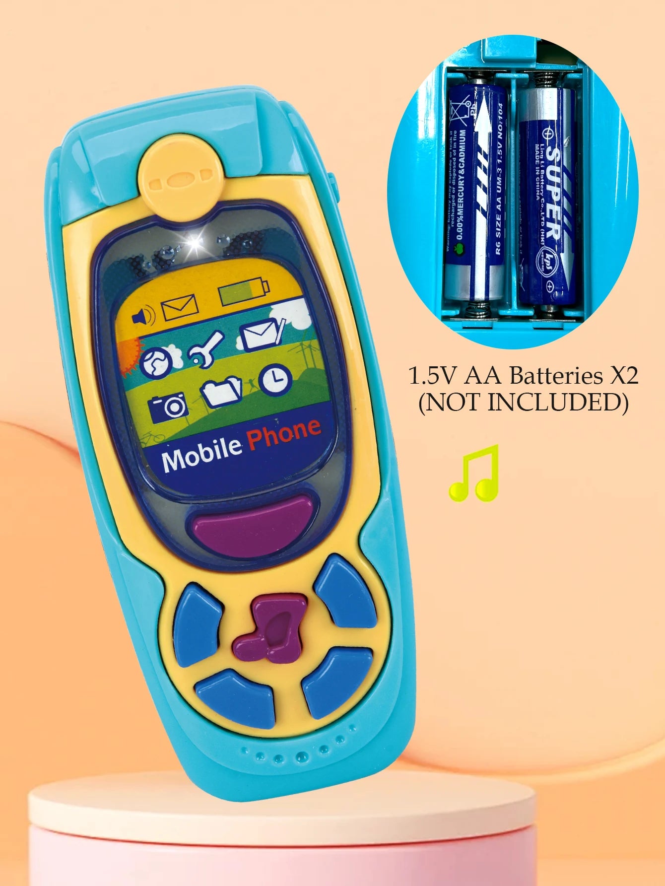 Smartphone Toys, Baby Phone with Music and Light Sound Interact Simulate Making Phone Calls, Gifts for Kids not Include Battery