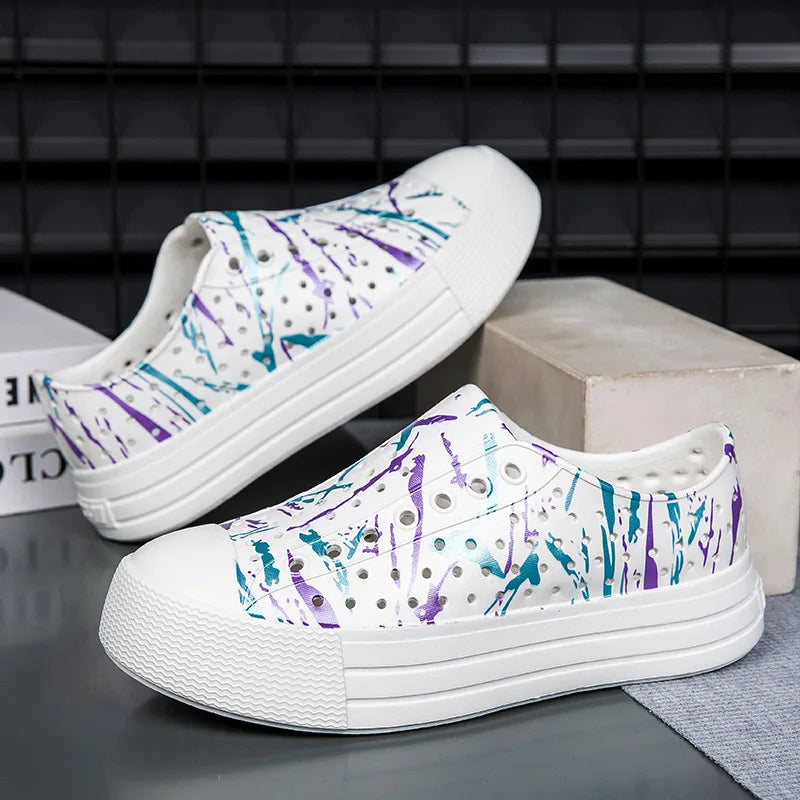 Summer Women Beach Sandal EVA External Wear Cave Sandal Big Kid Casual Shoe Heightening Sandal Thick Bottom Hole Garden Shoe