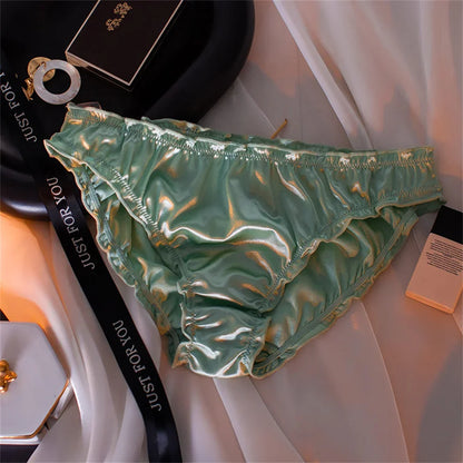 Luster Satin Underwear Women Full Briefs Sexy Ladies Smooth Silk Panties Ropa Interior Femenina Bragas Mujer