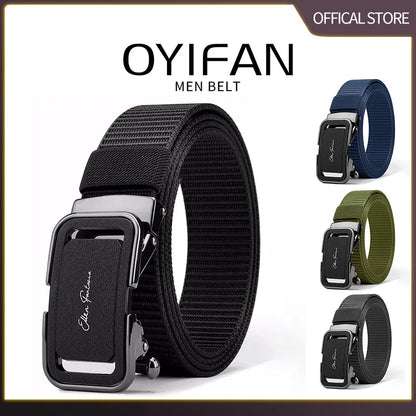 Men's Belt Jeans Belt for Men Tactical Belt Nylon Belt Metal Buckle Automatic Belt Casual Style