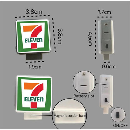 New Convenience Store Refrigerator Stickers Magnetic Fridge Stickers Lightbox Toy Model Light Signs Home Decorative Ornaments