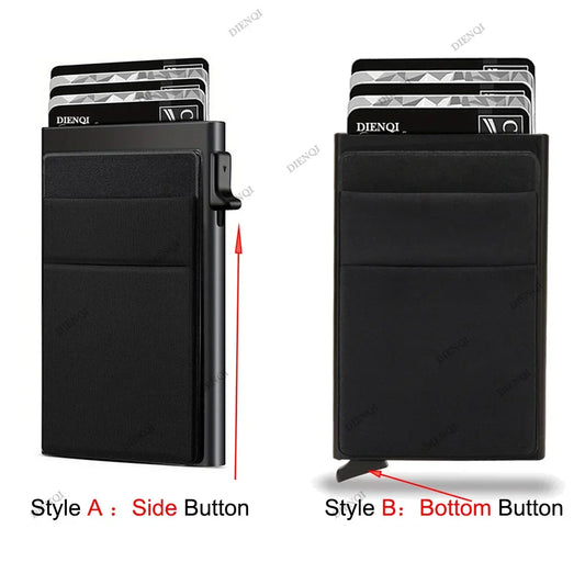 Rfid Blocking Pop Up Credit Card Holder Thin Mini Minimalist Slim Wallets Metal Cardholer Case Wallet for Men Carteras Choice