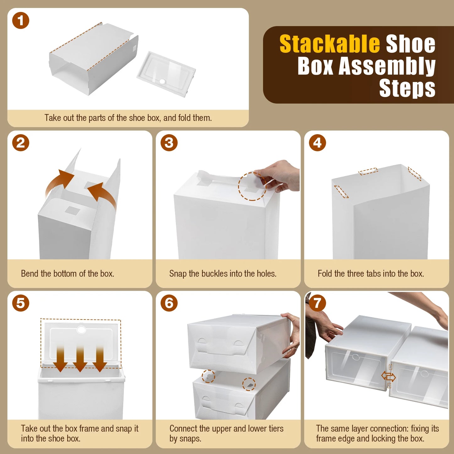 24 Pack Shoe Boxes Clear Shoe Boxes Stackable Shoe Storage Boxes with Lids Clear Plastic Stackable Shoe Organizers For Closet