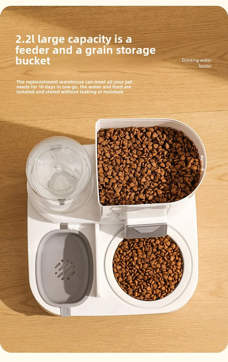 Pet automatic drinking water feeder Integrated large capacity dry and wet separation Ceramic bowl Stainless steel bowl