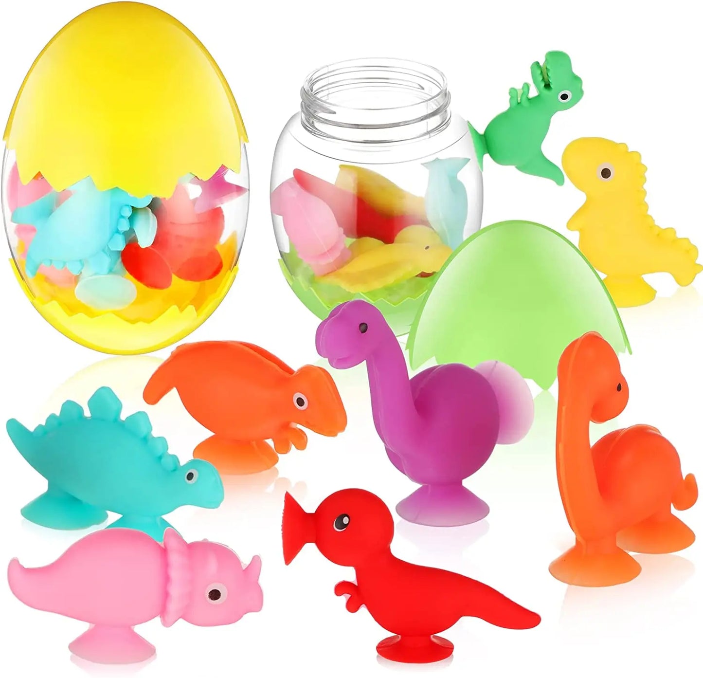 Baby Bath Toys Bathroom Suction Cup Set Soft Animal Dinosaur Building Blocks Children Funny Toy Parent-child Interactive Game