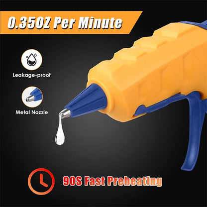 Cordless Hot Glue Gun Compatible with Dewalt 18V 20V Battery for Arts/Crafts/Diy/Repairs(Tool Only)with 30Pcs 7*150mm Glue Stick