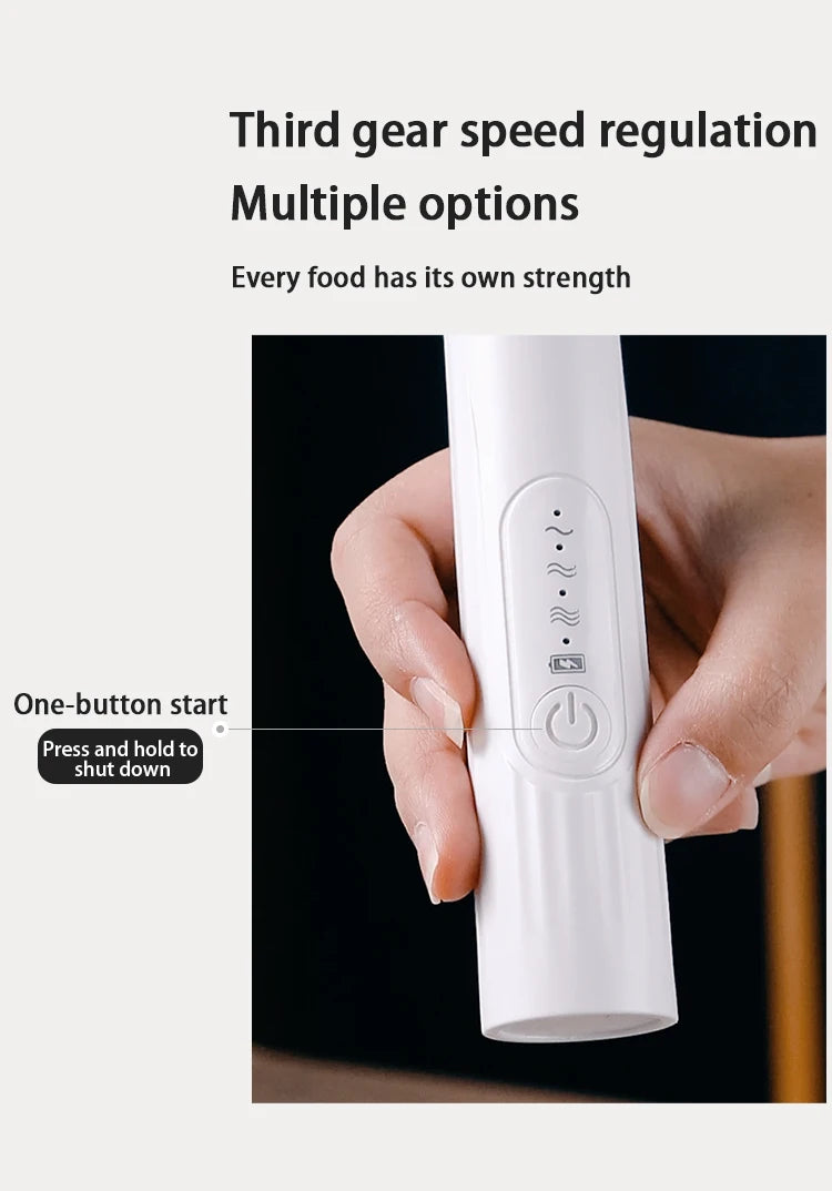 BINCOO Electric Milk Foamer Blender Stainless Steel Handheld Milk Frother Wireless Coffee Whisk Mixer Egg Beater Kitchen Tools