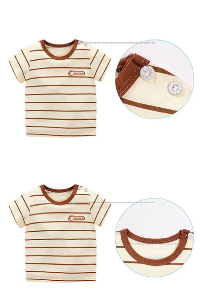 Baby Cotton T-shirts Cute Kids Print T Shirt Boys Girls Children Summer Short Sleeve Tops Infant Clothing