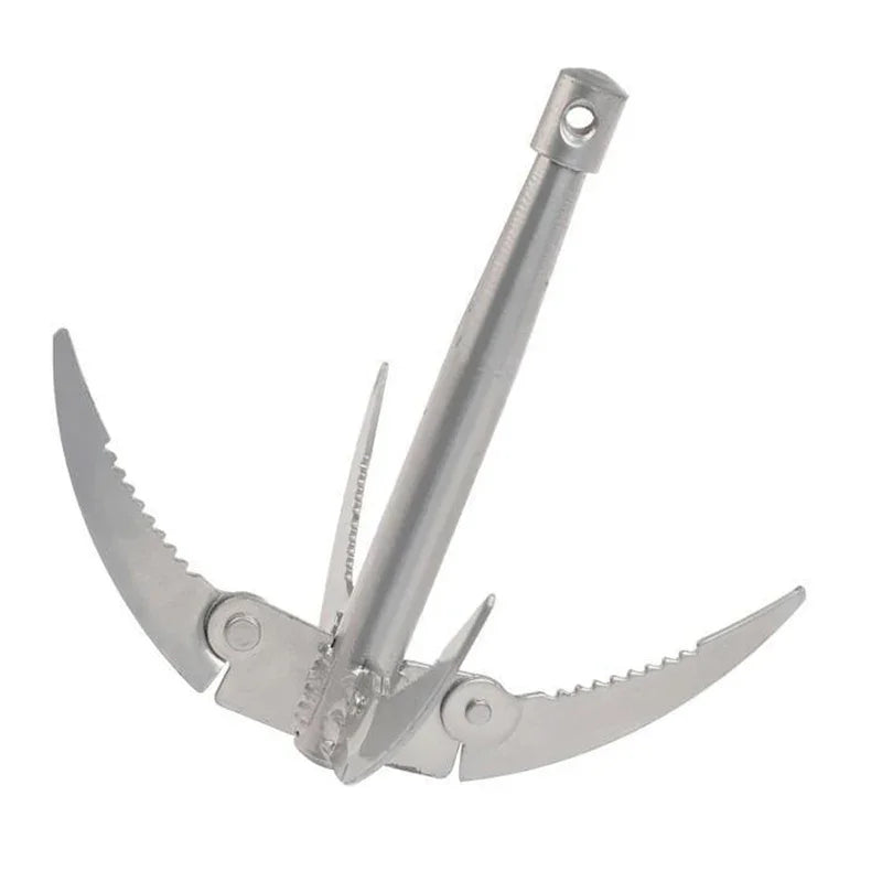 Folding Boats Anchor With Rope Outdoor Grappling Hook Survival Tool Sturdy Durable For Small Boat Canoes Fishing Supplies