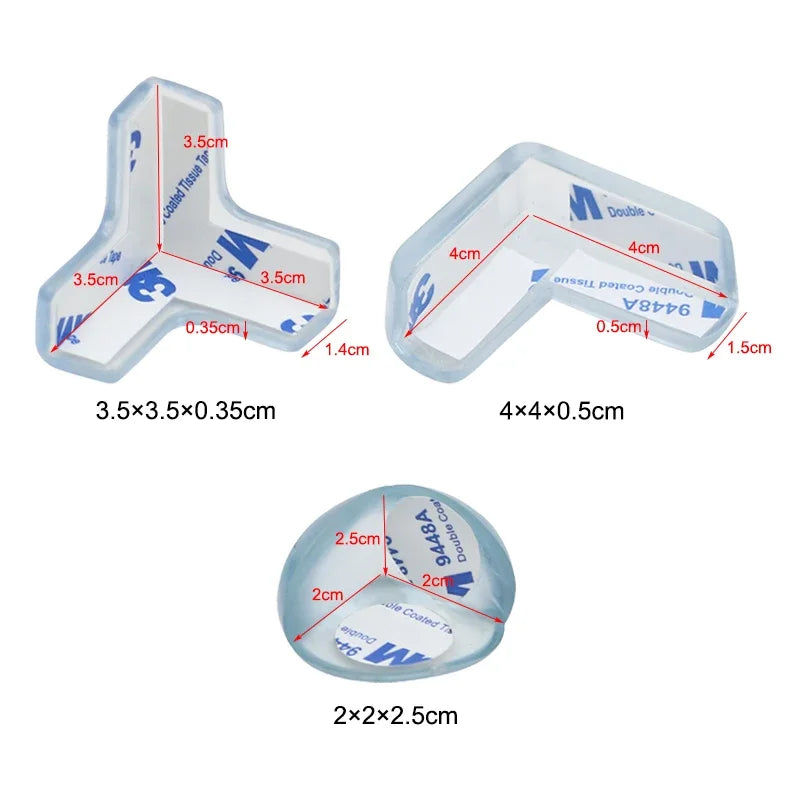 Safety Corner Protectors Set High Resistant Adhesive Gel Baby Proof Guards Clear Silicone Furniture Table Edge Corner Protection