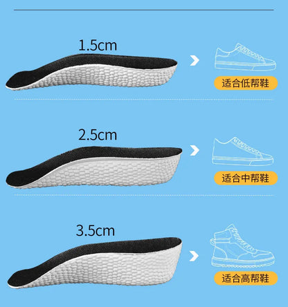1 Pair Breathable Half Insole Heighten Heel Insert Sport Shoes Pad Cushion Unisex Height Increase Insoles Shoe Insoles 1.5-3.5cm