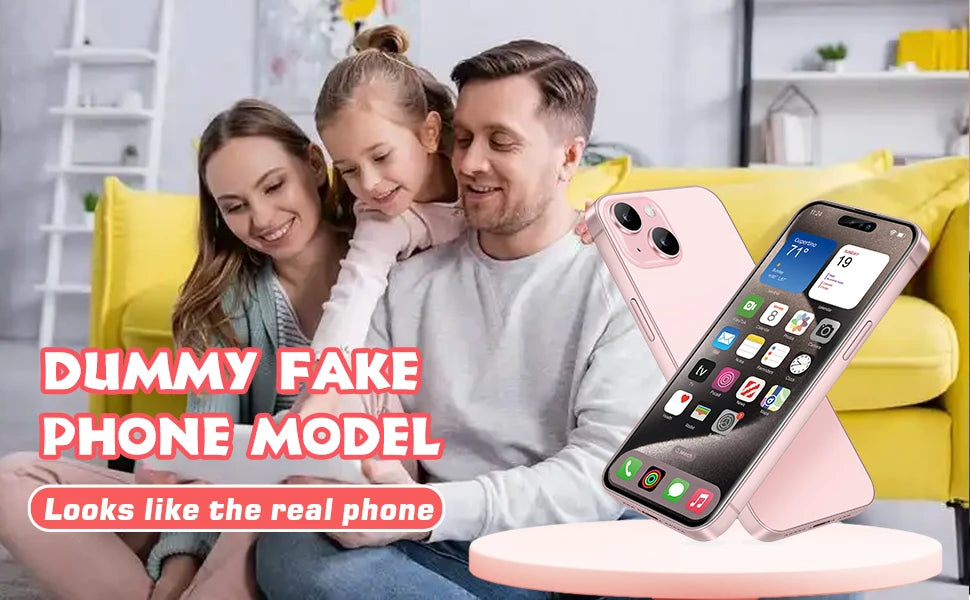 Dummy Fake Phone Model, Looks Like The Real Phone Compatible with Phone 15 Pink, for Cell Phone Store Display