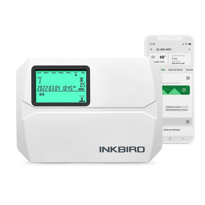 INKBIRD Wi-Fi Smart Sprinkler Controller 8-Zone Watering Irrigation Timer With Free App Monitoring Seasonal Adjustment Rain Skip