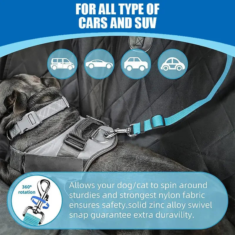 Nylon Safety Belt for Dogs Solid Color Two-in-one Pet Car Seat Belt Leash Adjustable Dog Harness Collar Products Pet Accessories
