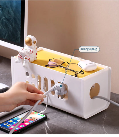 Cable Storage Box Multifunctional Power Board Wire Management Socket Wire Case Home Room Safety Network Line Storage Bin