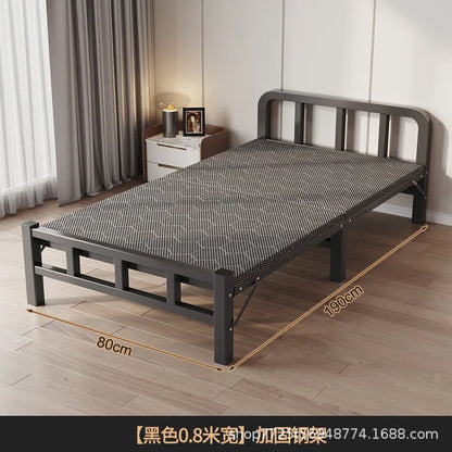 Folding single bed household simple bed office nap artifact marching bed dormitory lunch break small bed adult iron bed