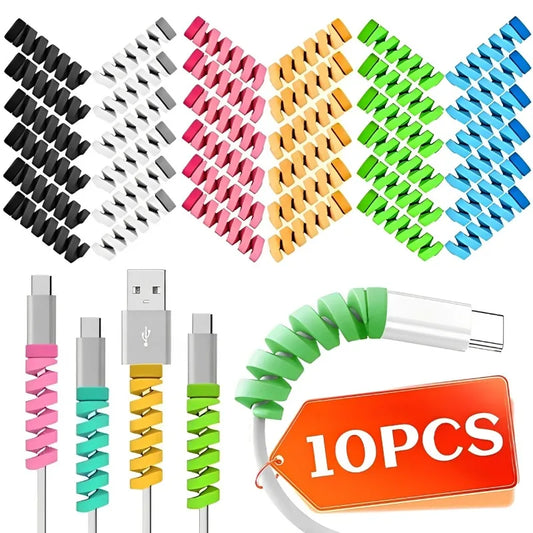 Cable Winder Organizer Data Line Protector Spiral Winder Wire Management Cord Organizers for Earphone Phone Charge Lines Winder
