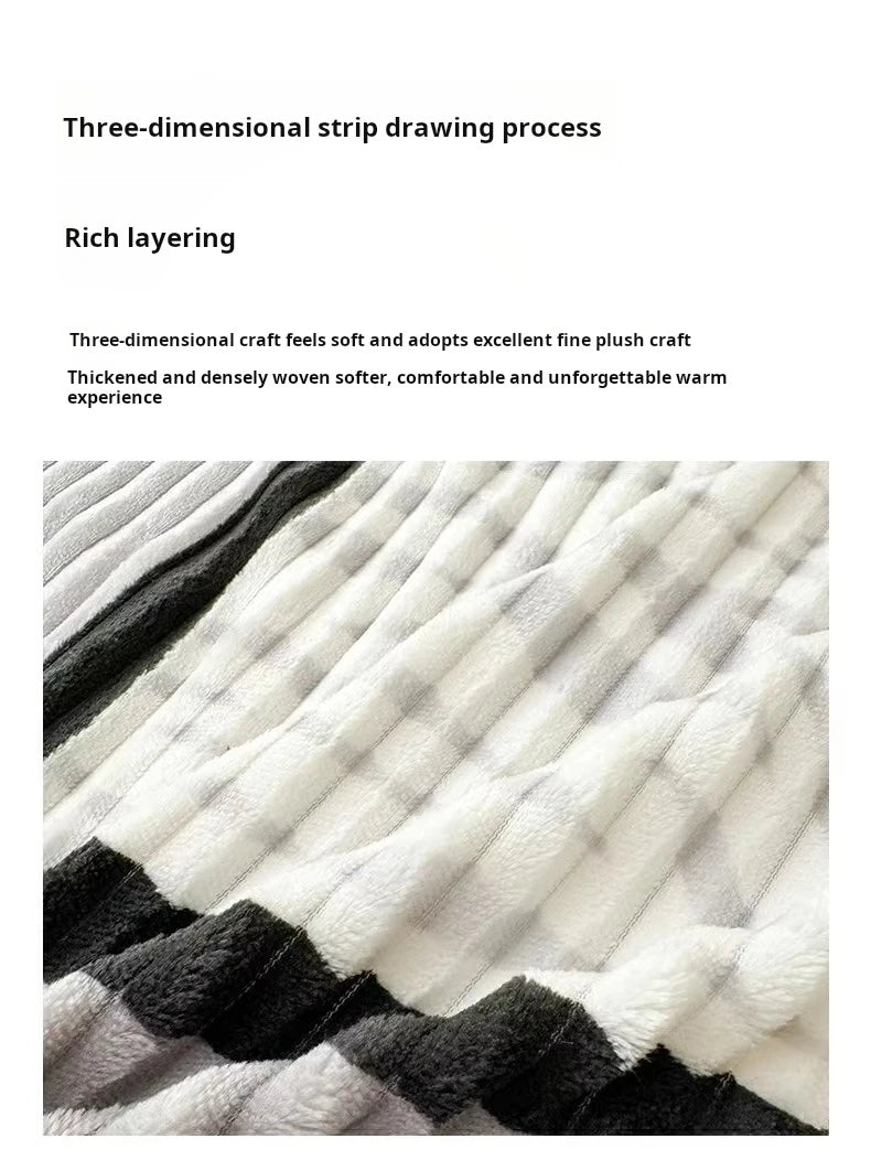 Lightweight Luxurious Warm Sleeping Plaid Milk Down Thin Blanket Multi Color Spring Summer Suitable For Sofas Bedrooms Blankets