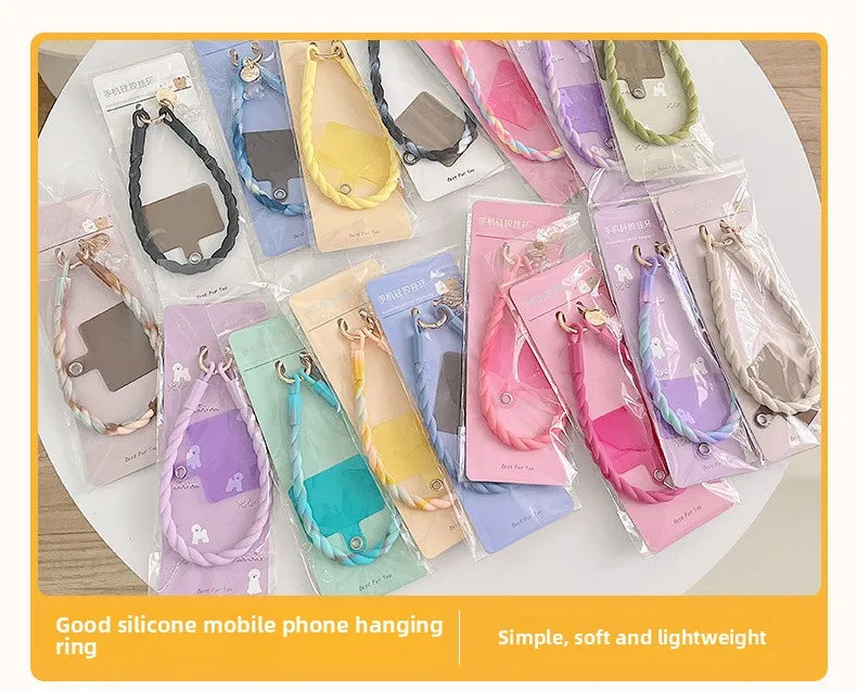 Luminous Bear Silicone Mobile Phone Lanyard Round Soft Ring Mobile Phone Chain Silicone Wrist Anti-loss Mobile Phone Lanyard