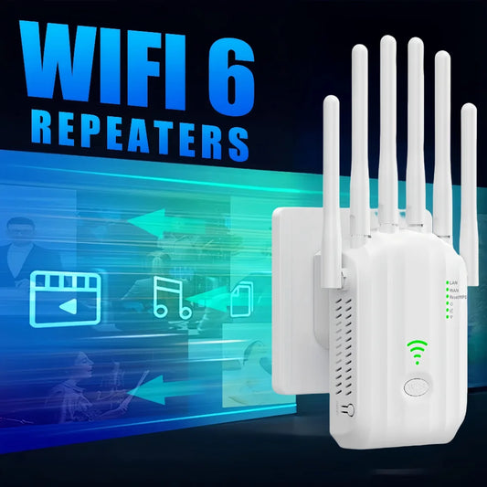 WiFi Extender 1200Mbps WiFi Signal Booster Dual Band 2.4G/5G Outdoor Signal Amplifier with Ethernet Port 360° Full Coverage