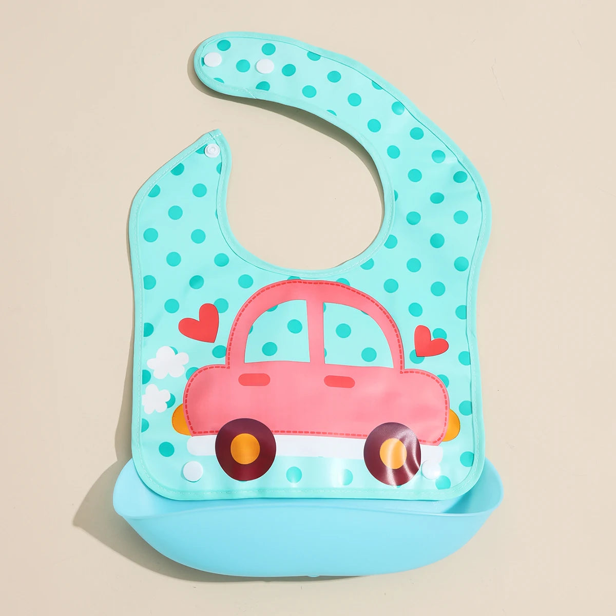 Baby food bib Baby waterproof bib three-dimensional detachable food food pocket Child child saliva pocket