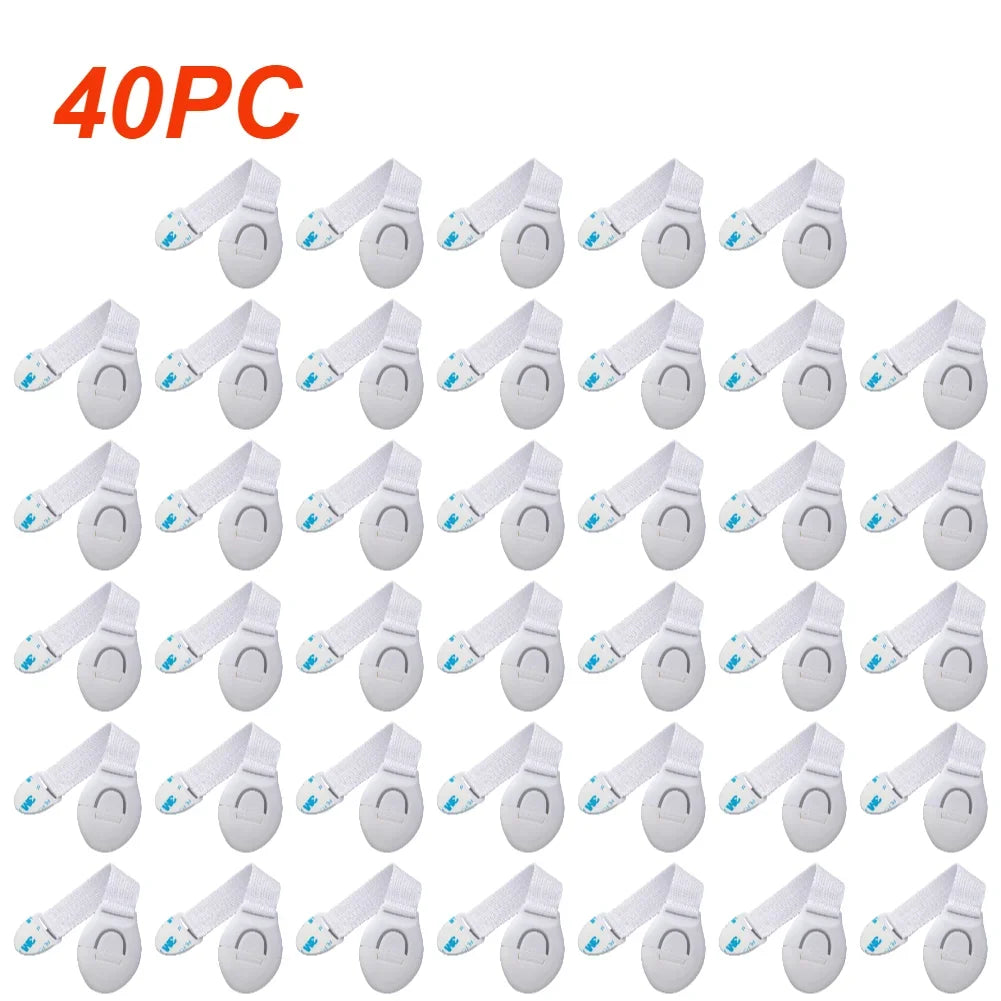 1/10pcs Child Safety Strap Locks No Drilling Cabinet Latches Adhesive Kids Proof for Cupboards Door Window Refrigerator